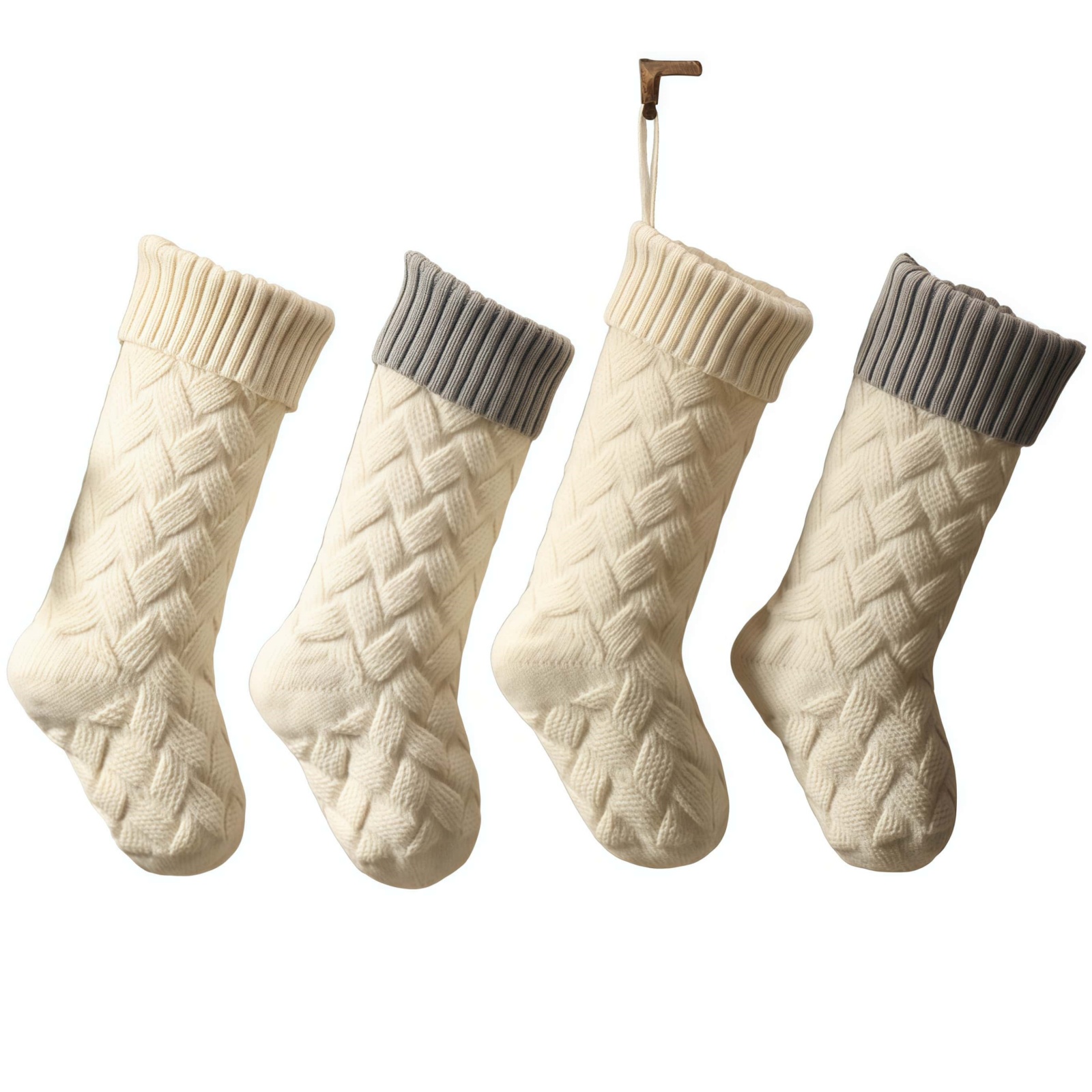 Knitted Christmas Stockings Large Size Cable Knit Holiday Decorative Gifts